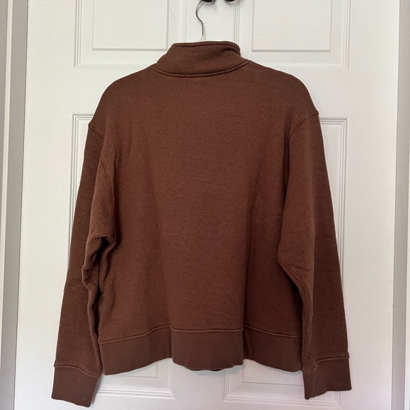 Jenni Kayne Half-Zip Sweatshirt in Cinnamon - Size L - Picture 3 of 5
